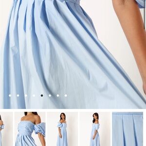 Petal & Pup Blue Off-Shoulder Dress